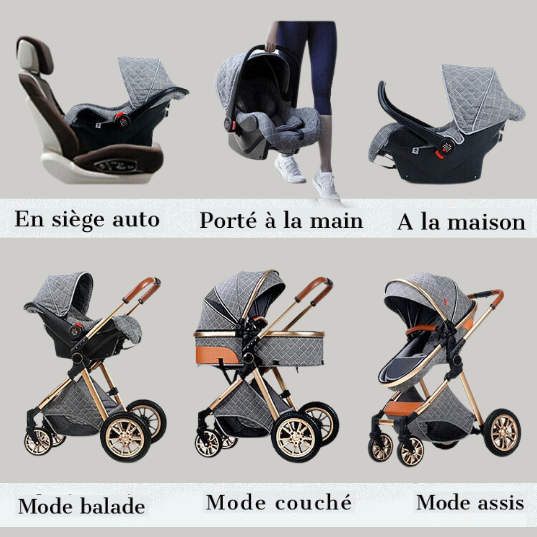 YazoStroll™ | Poussette 3 en 1 pour bébé