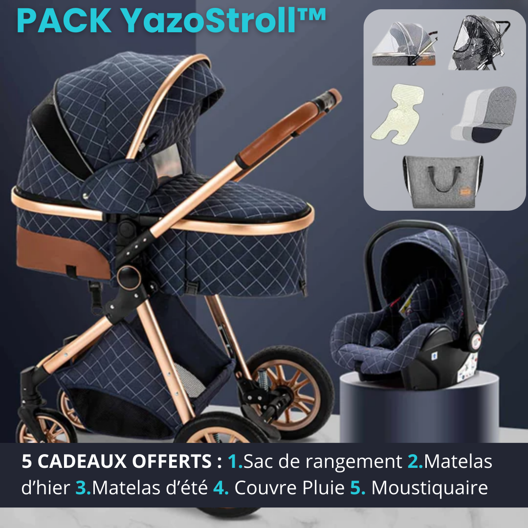 YazoStroll™ | Poussette 3 en 1 pour bébé