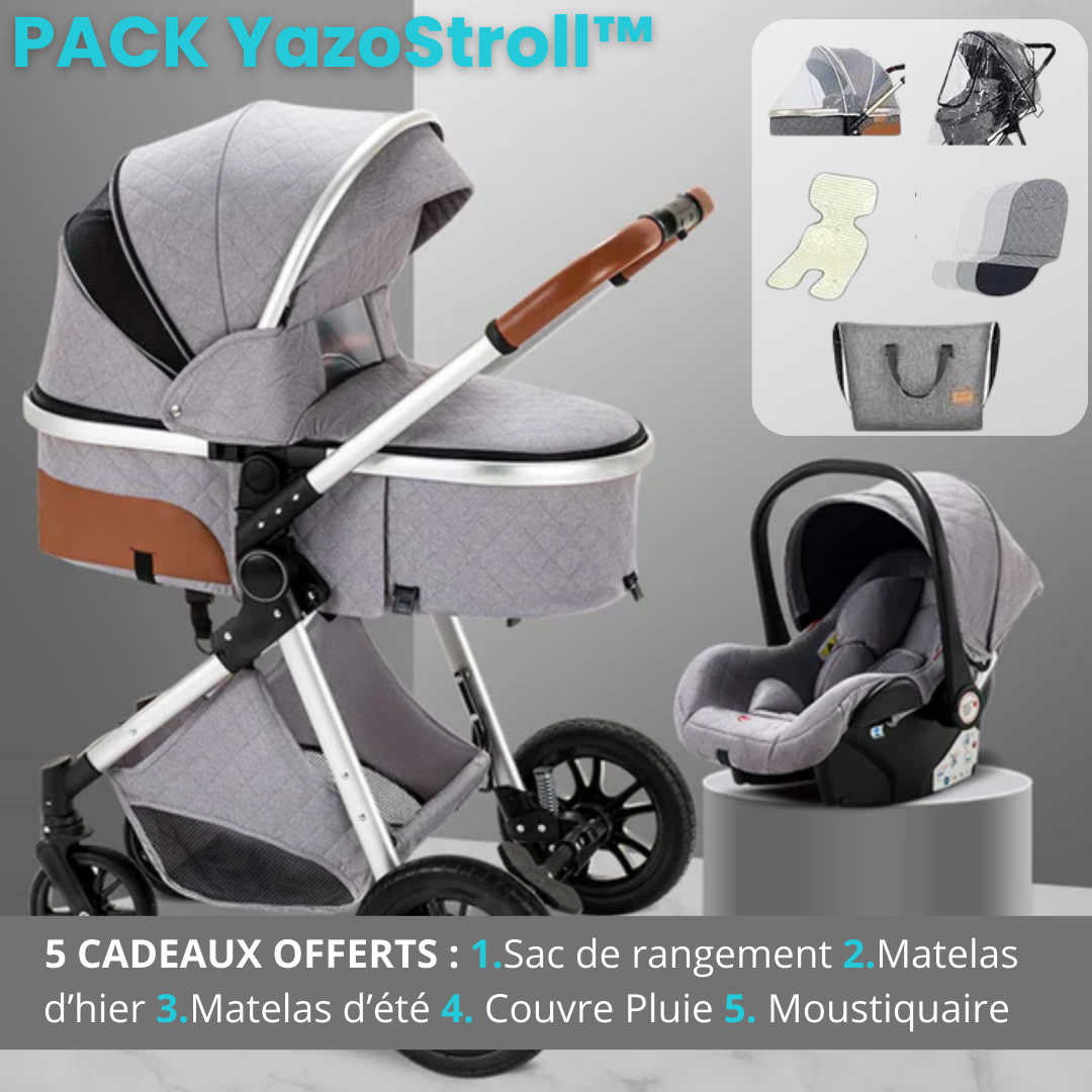 YazoStroll™ | Poussette 3 en 1 pour bébé