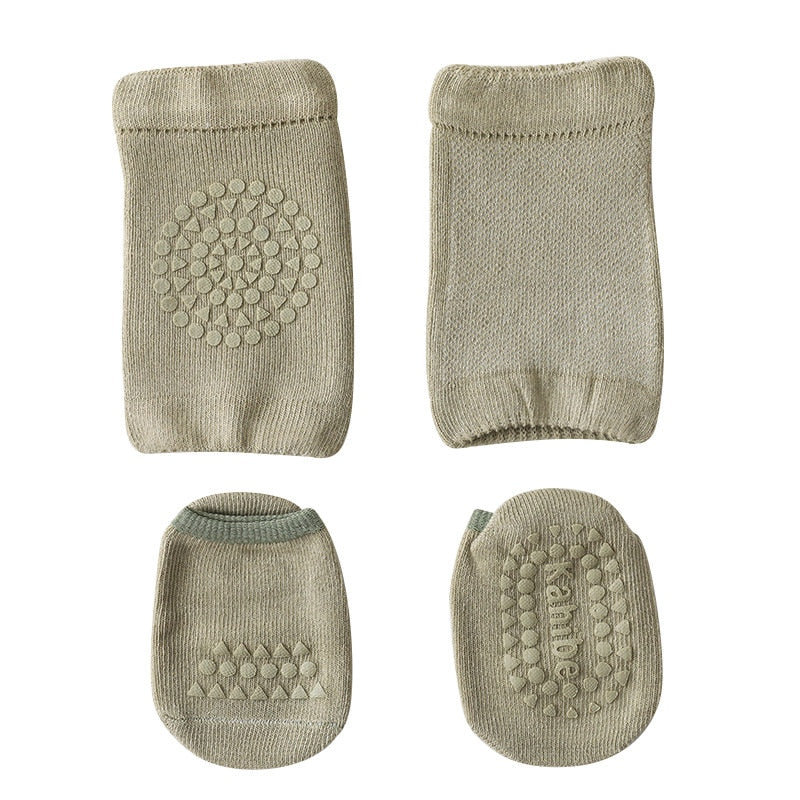 Genouillère-bebe-vert-chaussette-anti-dérapent